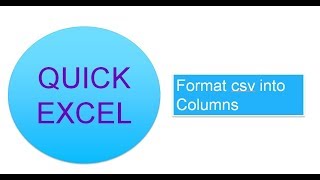 Excel - Format CSV into Columns