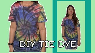 How To Tie Dye: Rainbow Spiral Black Stripe (DIY)