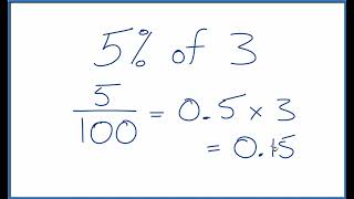 How to Find 5% of 3  (Five percent of Three) as a Fraction and Decimal