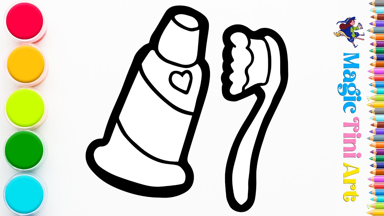 How to Draw a Toothbrush and Toothpaste | Step by Step - YouTube