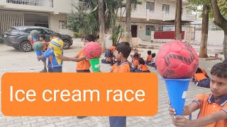 How to conduct Ice cream race for small kids activities games