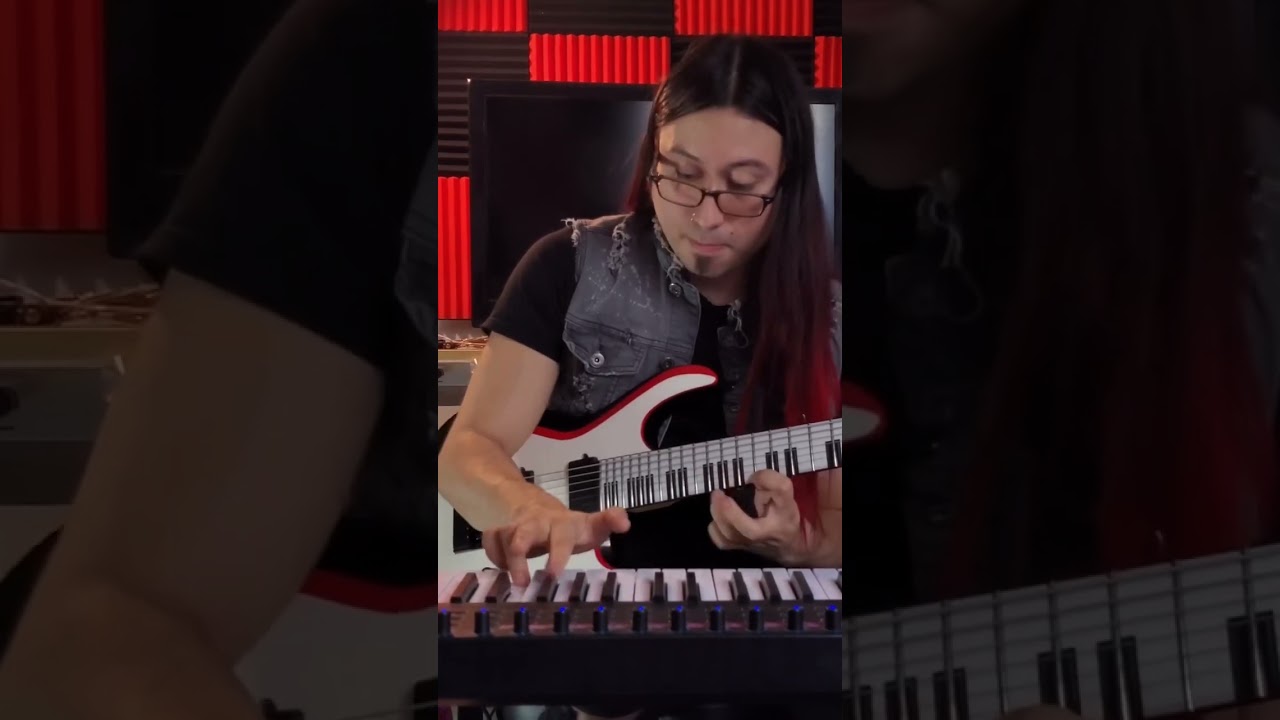 Playing guitar and keyboard AT THE SAME TIME!