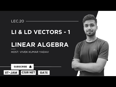 Lec. 20 | LI & LD Vectors - 1 | Linear Algebra | IIT JAM| CSIR Net| Gate | Vivek Maths