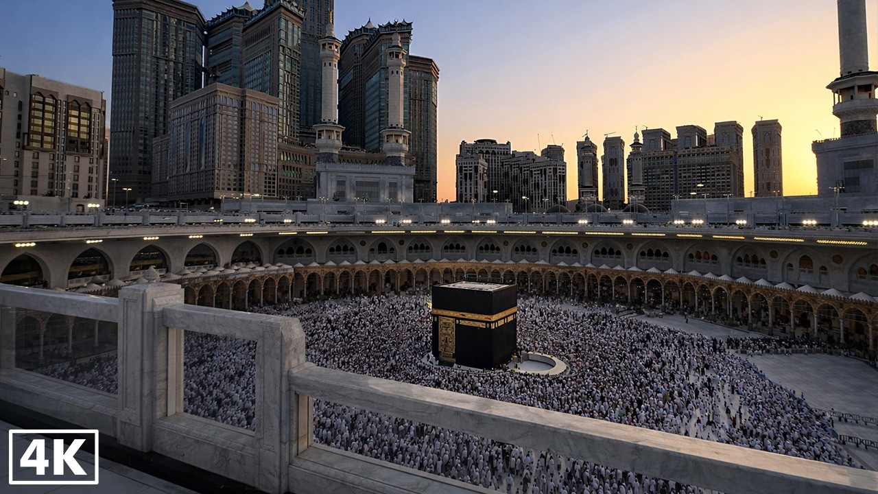 Rooftop Tawaf Around the Kaaba (POV) 🕋 Immersive 4K 60FPS | Masjid al-Haram, Makkah
