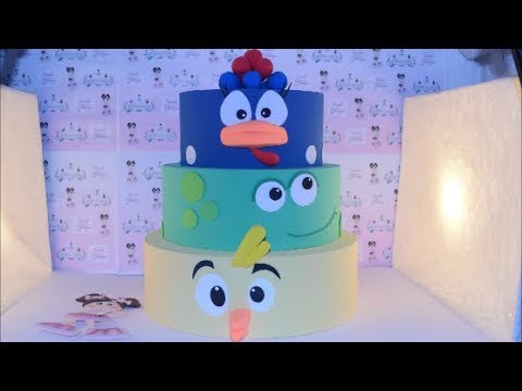 2/4 BOLO FALSO COM EVA E A FAMOSA MASSA DE EVA TURMA DA GALINHA PINTADINHA