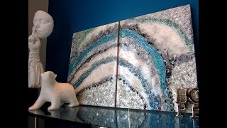Tutorial Acrylic and Resin Geode Style Pour - A River Flows Through it @kimmerbe
