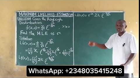 Maximum Lilkelihood Estimation of Rayleigh Distribution #maximumlikelihood  @content-academy