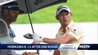 Collin Morikawa makes strong push to top of leaderboard in second round of PGA Championship