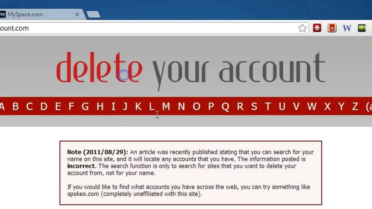 How to Quickly Delete MySpace Account