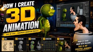 How I Create 3D Animations By Hand | Full Animation Process #3danimation #shorts #viralvideo