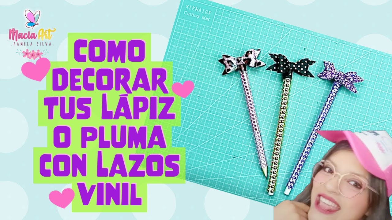 Como Decorar tu Lapiz o Pluma con Lazos Vinil - YouTube