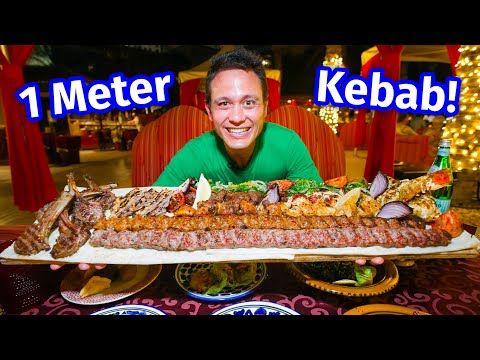 Middle Eastern Food Buffet!! 1 Meter Kofta Kebab - All You Can Eat!!