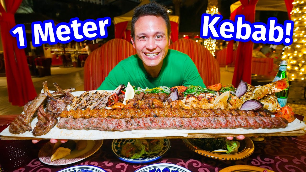 Middle Eastern Food Buffet!! 1 METER KOFTA KEBAB - All You Can Eat!! | Mark Wiens