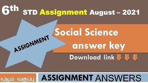 6th std Social Science Assignment Answerkey download 6th std KALVI TV ASSIGNMENT ANSWERS