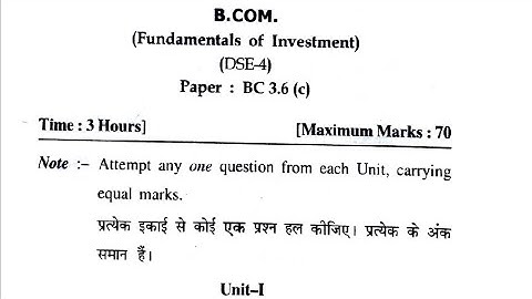 HPU Fundamentals of Investment question paper 2021-22 | B.Com final year question paper