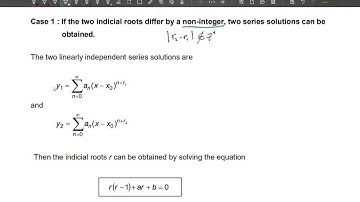 Introduction to Series Solutions near Regular Singular point (Case 1)