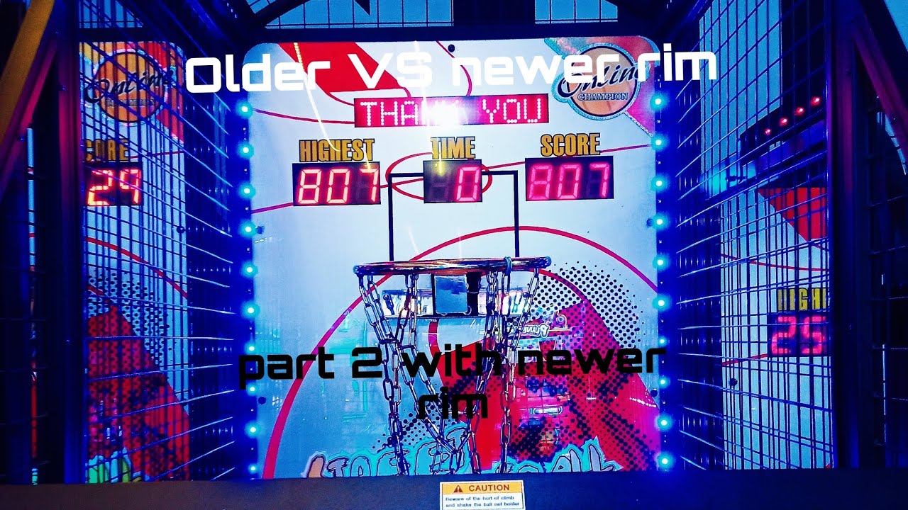 [Older VS newer rim part 2] Street Basketball arcade 7 balls practice ...