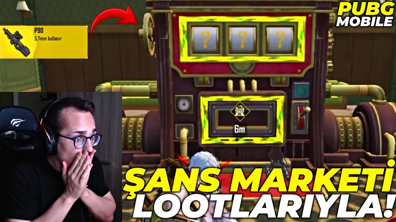 ŞANS MARKETİ LOOTLARIYLA WIN ALMAK? (P90 ÇIKTI) PUBG MOBILE