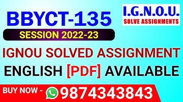BBYCT-135 Solved Assignment 2022-23 in English,BBYCT 135 Solved Assignment 2023,BBYCT 135 Assignment