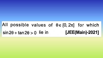 All possible values of θ belongs to [0,2π] for which sin2θ + tan2θ greater...I Doubtify JEE