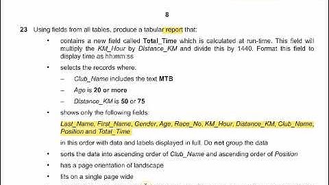 SOLVED IGCSE ICT 0417/CAIE November 2020 Paper 2 Database Reports