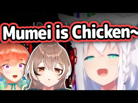 Fubuki Calls Kiara and Mumei "Chicken" While Speaking Cute English 【Hololive】