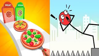"Mr Bounce vs I want pizza🍕 Fun Brain Challenge Game Satisfying ASMR Viral Addictive 🎯🍕🔥" screenshot 2