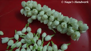 How To String Jasmine Flower Garland-How To String Flower By Nagus Handwork