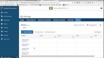 Creating a Rubric in Class Pages - Unified Classroom