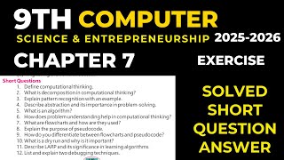 class 9 computer chapter 7 exercise solved short question answers