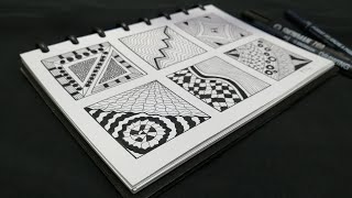 Eps. 33 6 Zentangle Patterns part 4 zentangle art mandala art doodle art drawing art lines art