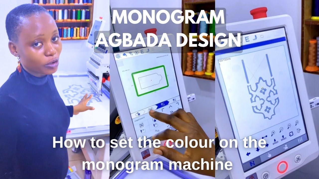 How to make agbada monogram design|| part 2 || How to set colours  #monogram #embroidery