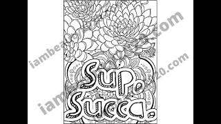 Sassy Succulents Printable Coloring Book - Adult Coloring Book