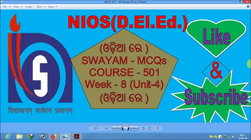 Solved MCQ of SWAYAM, 501, Unit -4(IN ODIA)