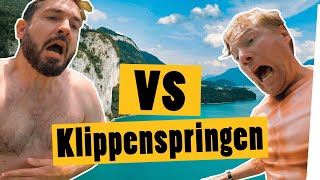 Klippenspringen! Wer traut sich höher? Meini vs. Marc || Das schaffst du nie!