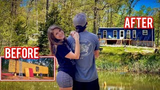 Couple Building Shipping Container House In 10 MINUTES | TIMELAPSE | Start to Now | Raw Land