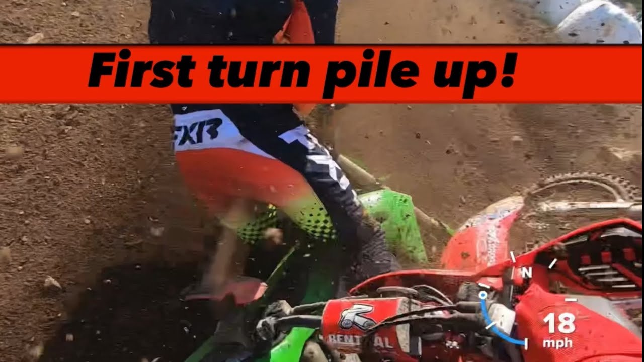 First Turn Pile Up! | Area 51 Motocross