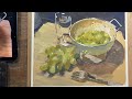 Some grapes in gouache