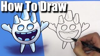 How To Draw the Ice Spirit from Clash Royale - EASY - Step By Step