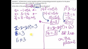 MCV4U 8.4 Vector and Parametric Equation of a Plane 2018