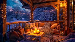A cozy cabin terrace with comfortable sofas | Smooth piano Jazz music for Relax, Study and Work