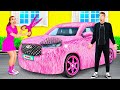 Pink Car vs Black Car Challenge by Fun Fun Challenge
