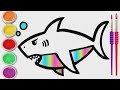 Bolalar uchun akula rasm chizish/ Drawing baby shark for kids/ Рисуем малышку акулы для детей