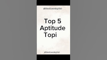 Aptitude Important Topics | Aptitude | #shorts #rgpv #btechlearninghub