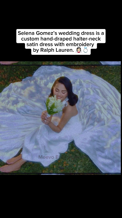 Selena Gomez is stunning in a white Ralph Lauren wedding dress.👰🏻‍♀️💐 #selenagomez #wedding #fyp