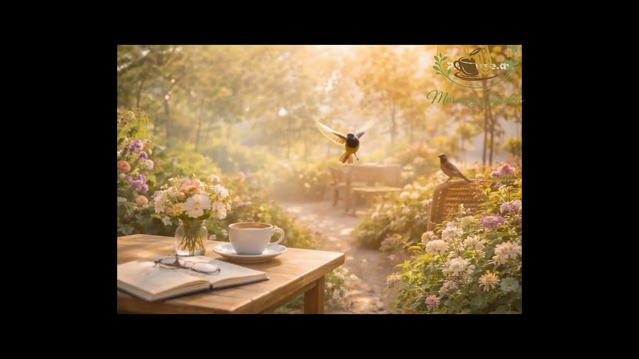 Secret Garden Café With Nature Therapy | Peaceful Jazz for Calm Reflection and Stress Relief