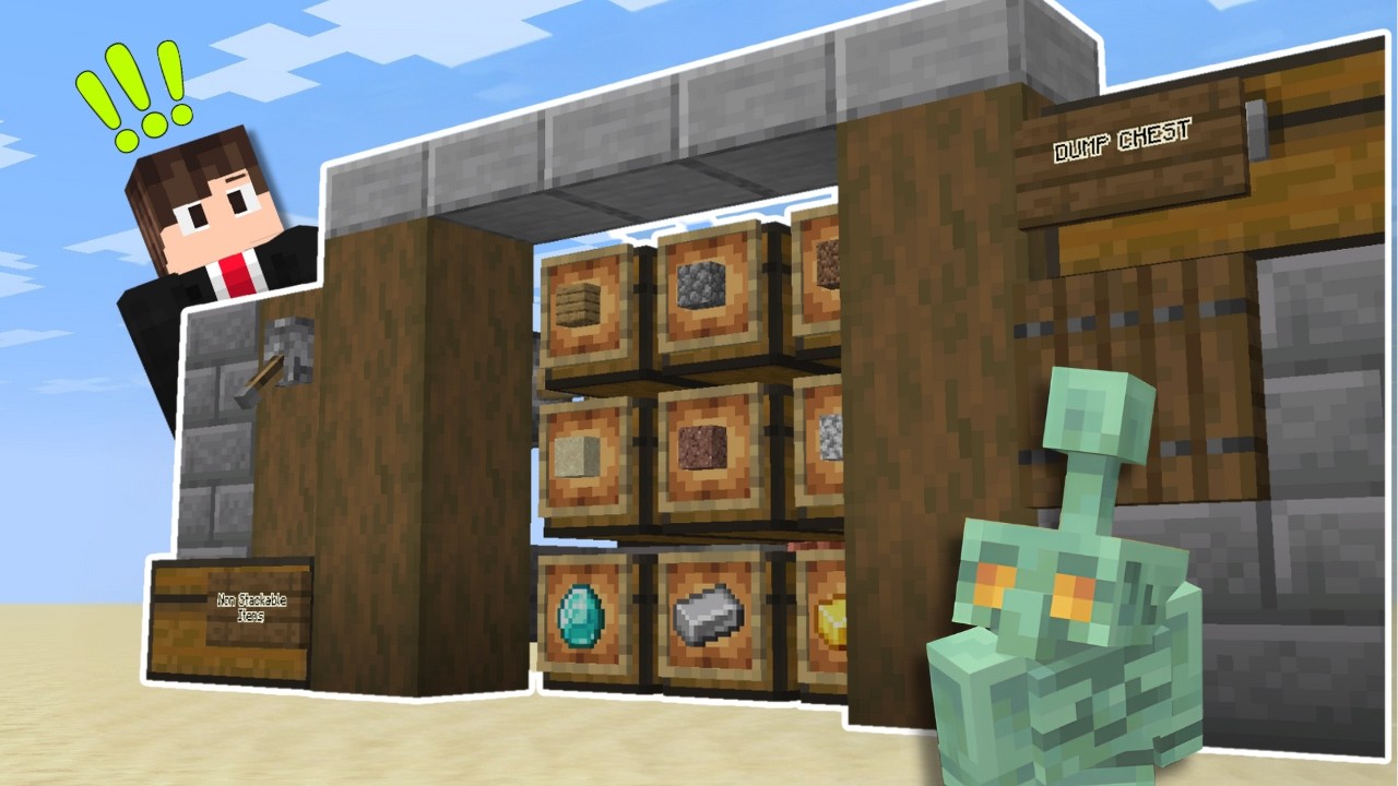Building the EASIEST Copper Golem Sorting System in Minecraft - YouTube