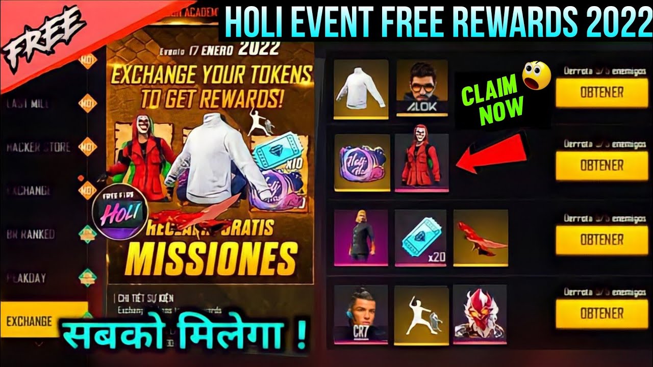 HOLI EVENT FREE FIRE 2022 😊