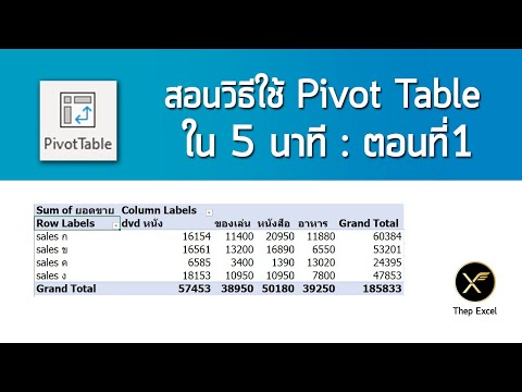 สอนวิธีใช้ Excel Pivot Table ใน 5 นาที : ตอนที่ 1 การใช้งานพื้นฐาน