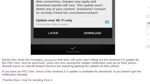 Android 4.3 update for HTC One !!!!!!!